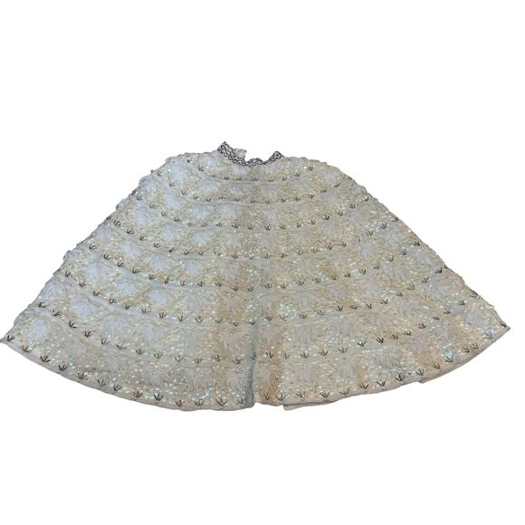 Custom Cape Soft White Beads Seed Pearls Sequins Silk Size Large Bridal Elegant - Picture 6 of 12